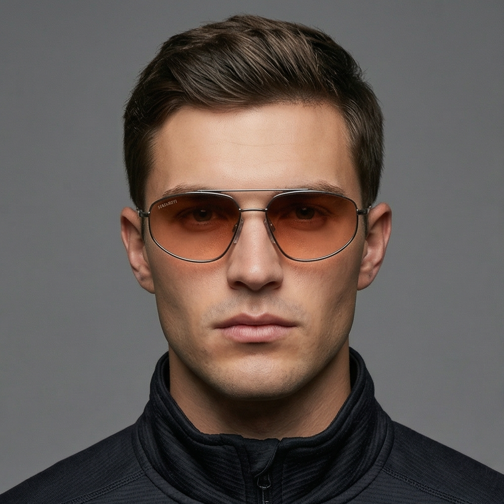Serengeti Sunglasses Serengeti Sunglasses Men's Gunmetal Pilot-Aviator Orange Lenses SS539004 Marlon 57mm Eyeglasses Eyewear designer