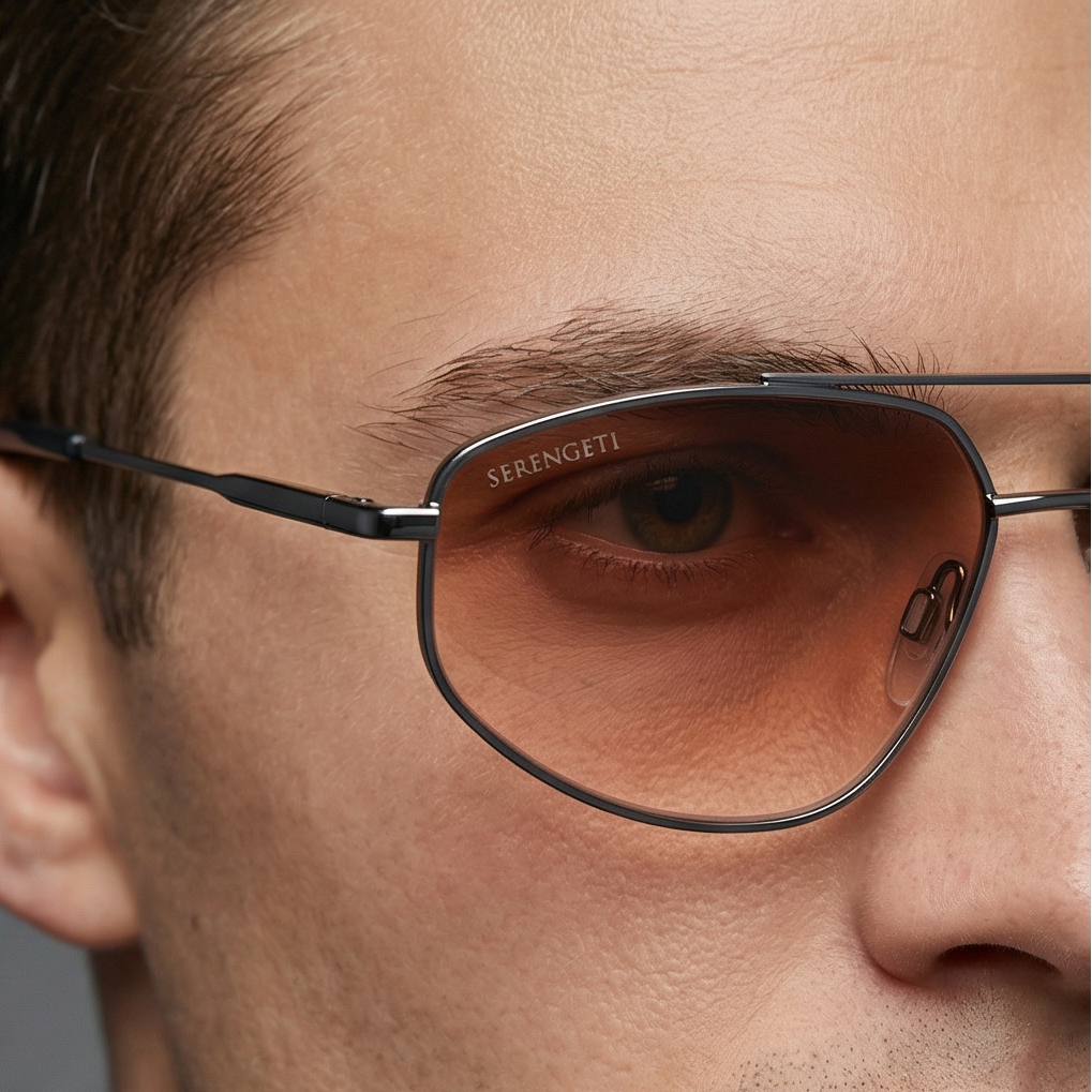 Serengeti Sunglasses Serengeti Sunglasses Men's Gunmetal Pilot-Aviator Orange Lenses SS539004 Marlon 57mm Eyeglasses Eyewear designer