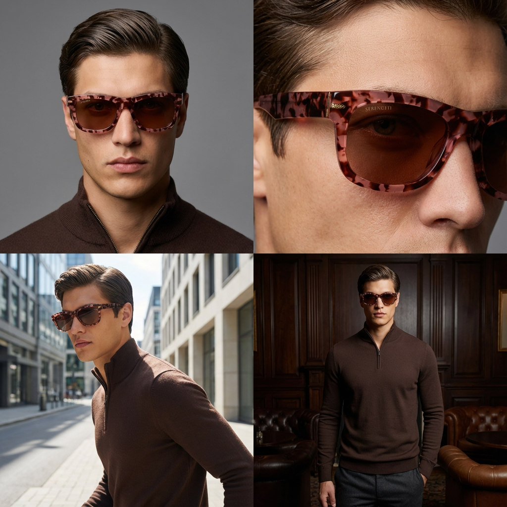 Serengeti Sunglasses Serengeti Sunglasses Unisex Tortoiseshell Rectangular Brown Polarized SS549002 Foyt Eyeglasses Eyewear designer