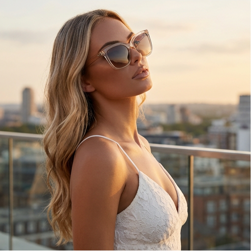 Serengeti Sunglasses Serengeti Sunglasses Women Beige Rectangular Brown Blue Light Control SS536001 Wakota Eyeglasses Eyewear designer