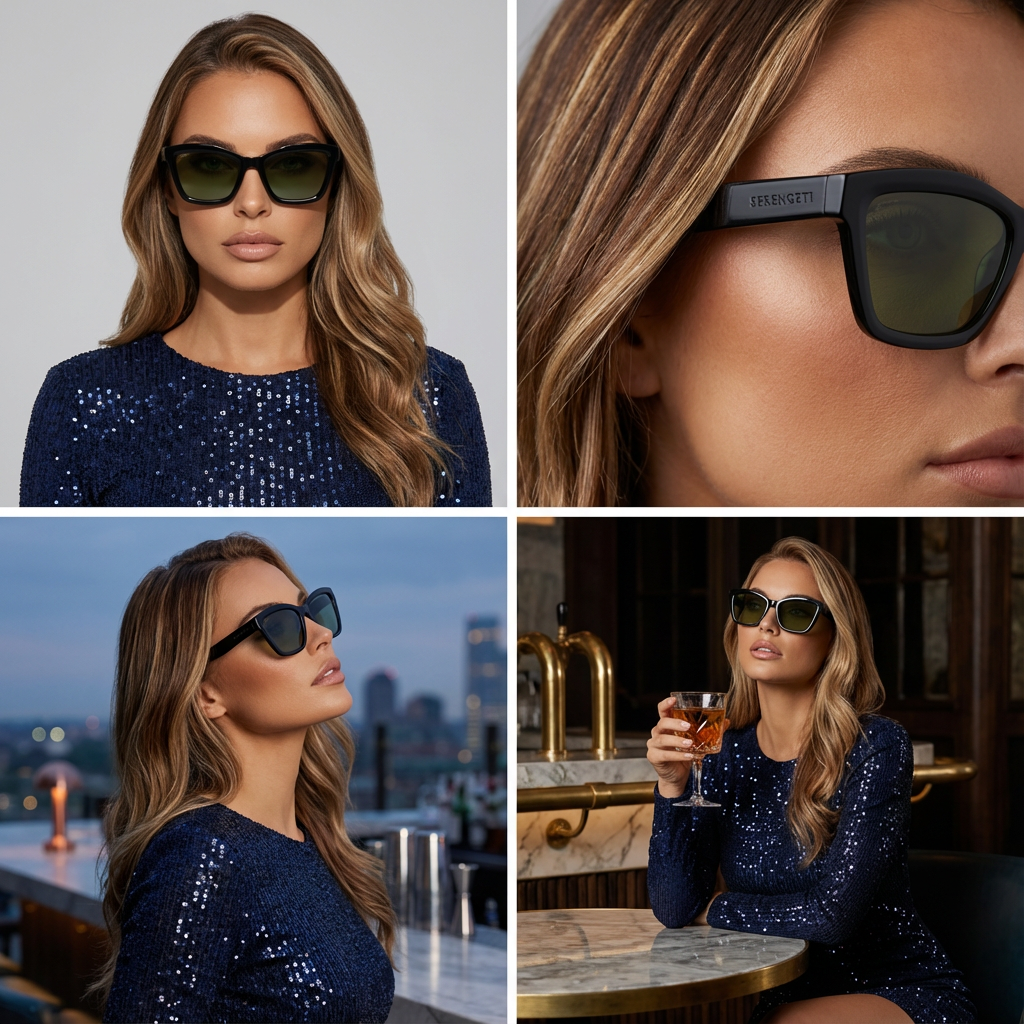 Serengeti Sunglasses Serengeti Sunglasses Women Black Cat Eye Yellow Polarized SS537005 Rolla Eyeglasses Eyewear designer