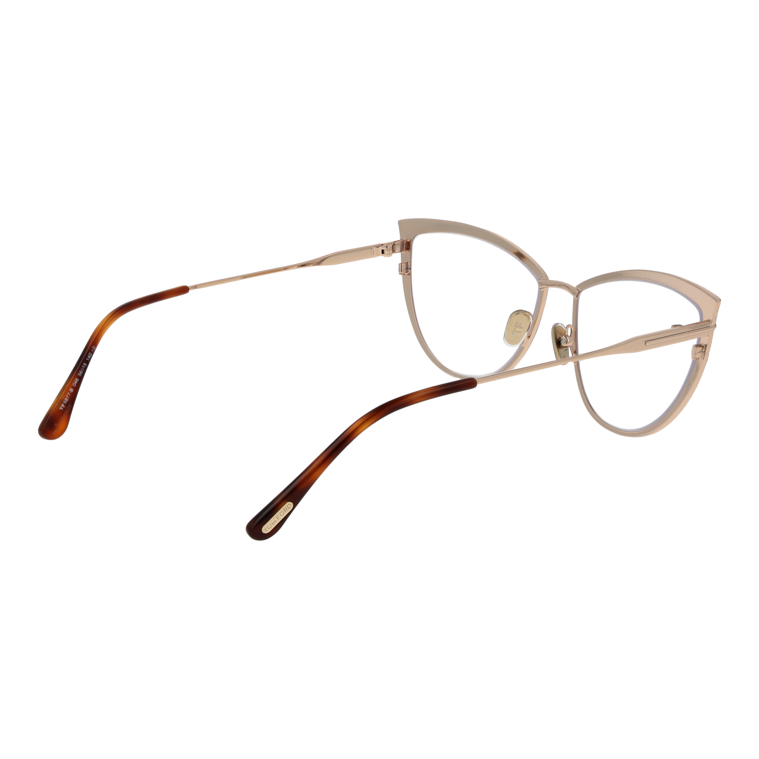 Tom Ford Eyeglasses Tom Ford eyeglasses Frames FT5877-B 046 Women Brown Cat Eye 56mm Gold Eyeglasses Eyewear designer