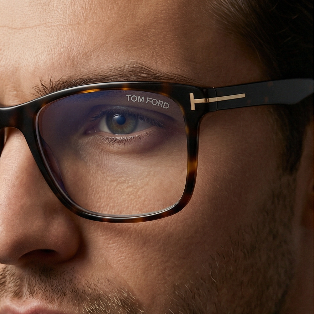 Tom Ford Eyeglasses Tom Ford Eyeglasses FT5752-B 052 Brown Tortoise Rectangular Frames Men 57mm Eyeglasses Eyewear designer