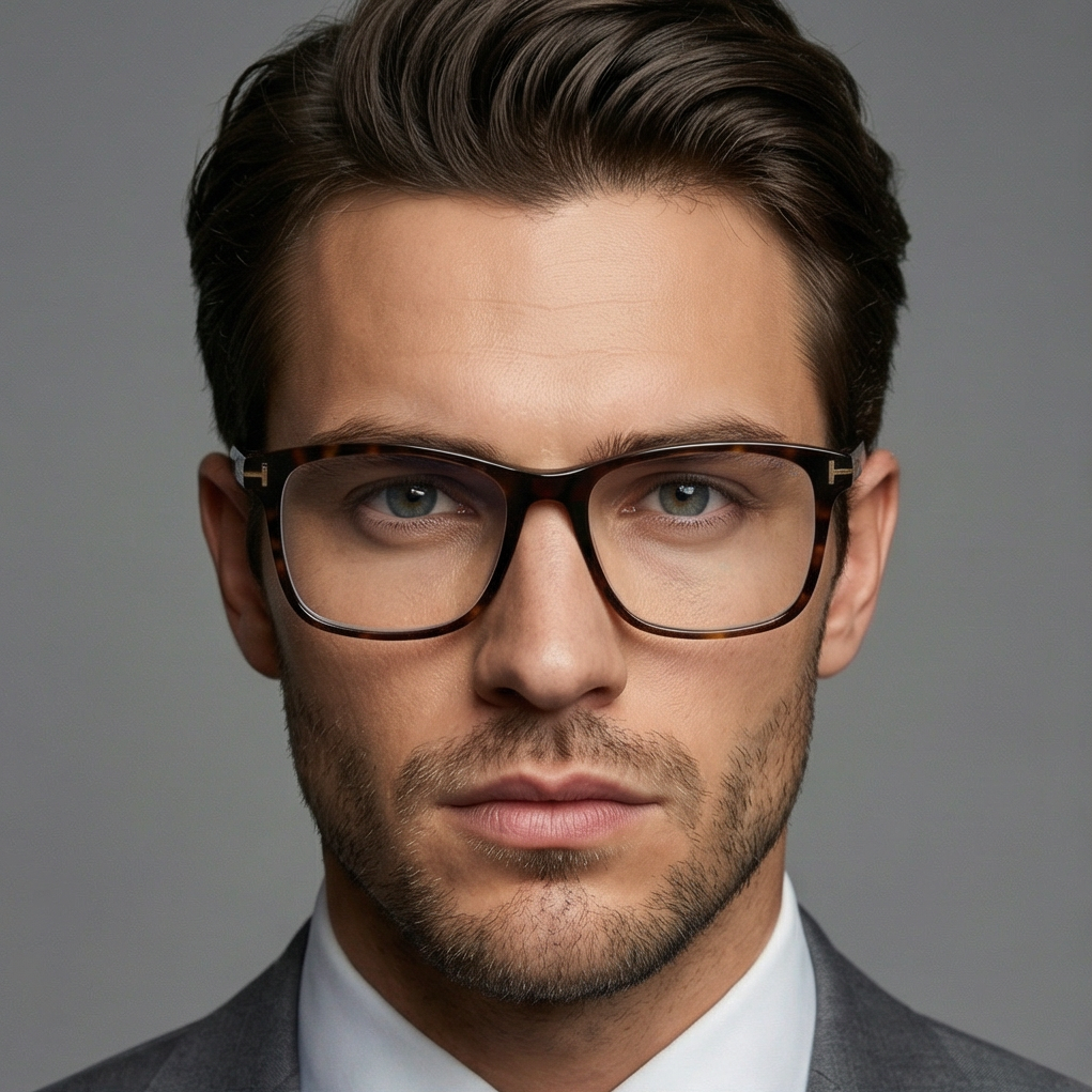 Tom Ford Eyeglasses Tom Ford Eyeglasses FT5752-B 052 Brown Tortoise Rectangular Frames Men 57mm Eyeglasses Eyewear designer