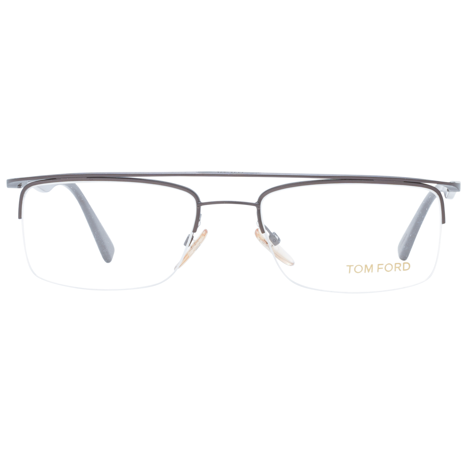 Tom Ford Eyeglasses Tom Ford Glasses Frames FT5077 J63 52mm - Men Gunmetal Rectangular Half Rim Eyeglasses Eyewear UK USA Australia