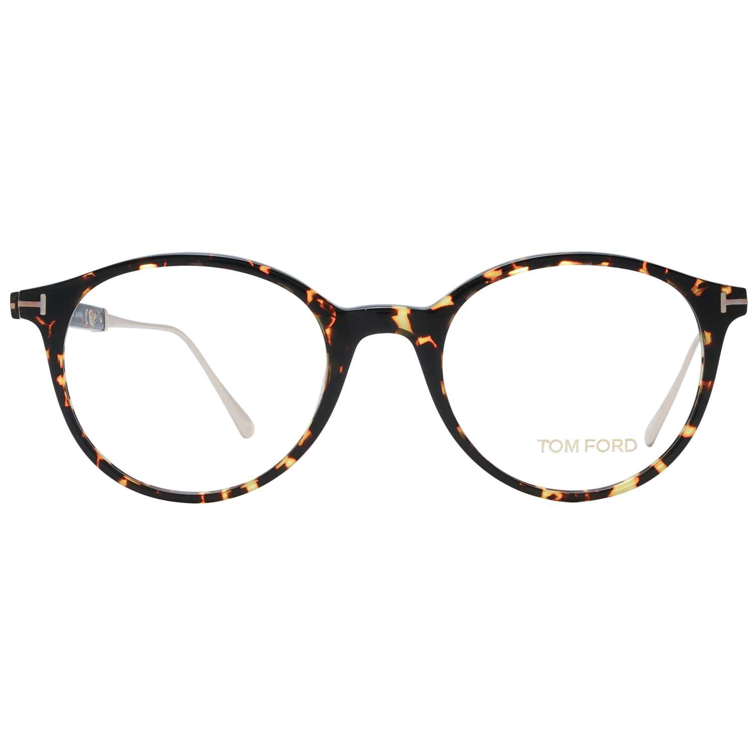 Tom Ford Eyeglasses Tom Ford Glasses Frames FT5485 056 49mm Titanium - Men Brown Round Eyeglasses Eyewear UK USA Australia