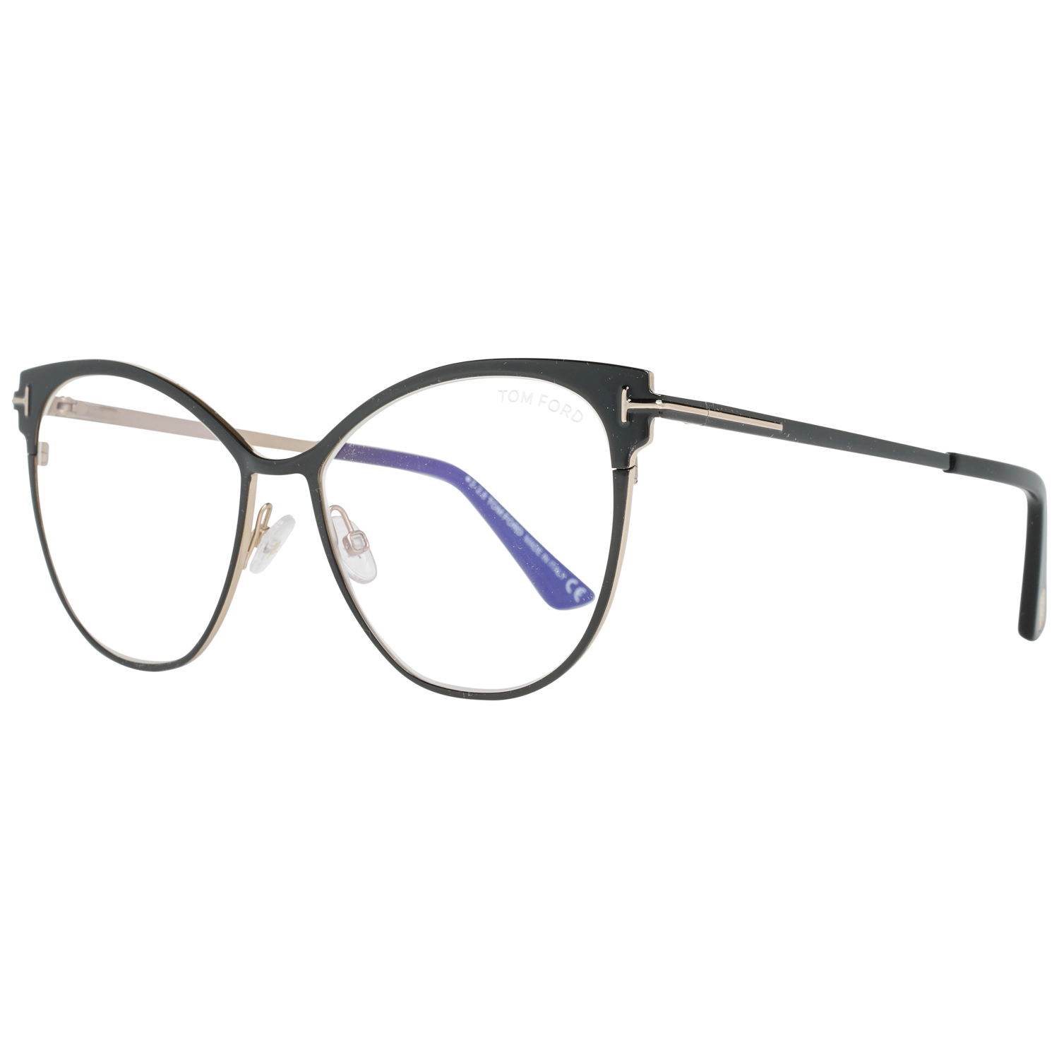 Tom Ford Eyeglasses Tom Ford Glasses Frames FT5530-B 001 54mm Blue Light Block - Black Cat Eye Full Rim Eyeglasses Eyewear UK USA Australia