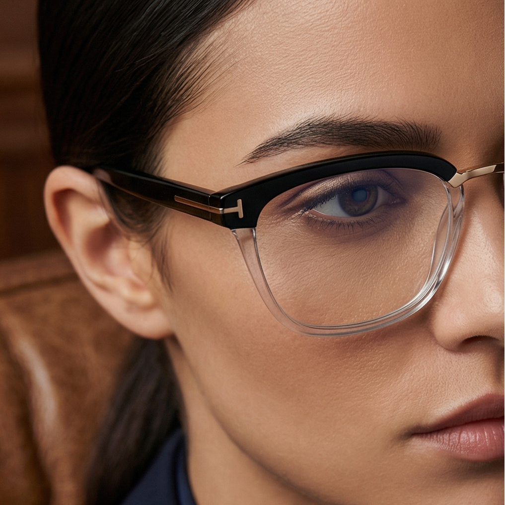 Tom Ford Eyeglasses Tom Ford Glasses Frames FT5550-B 005 54mm Women's Black Browline Blue Light Eyeglasses Eyewear designer