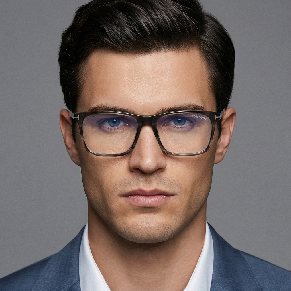Tom Ford Eyeglasses Tom Ford Glasses Frames FT5681-F-B 056 56mm Men Brown Rectangular Eyeglasses Eyewear designer
