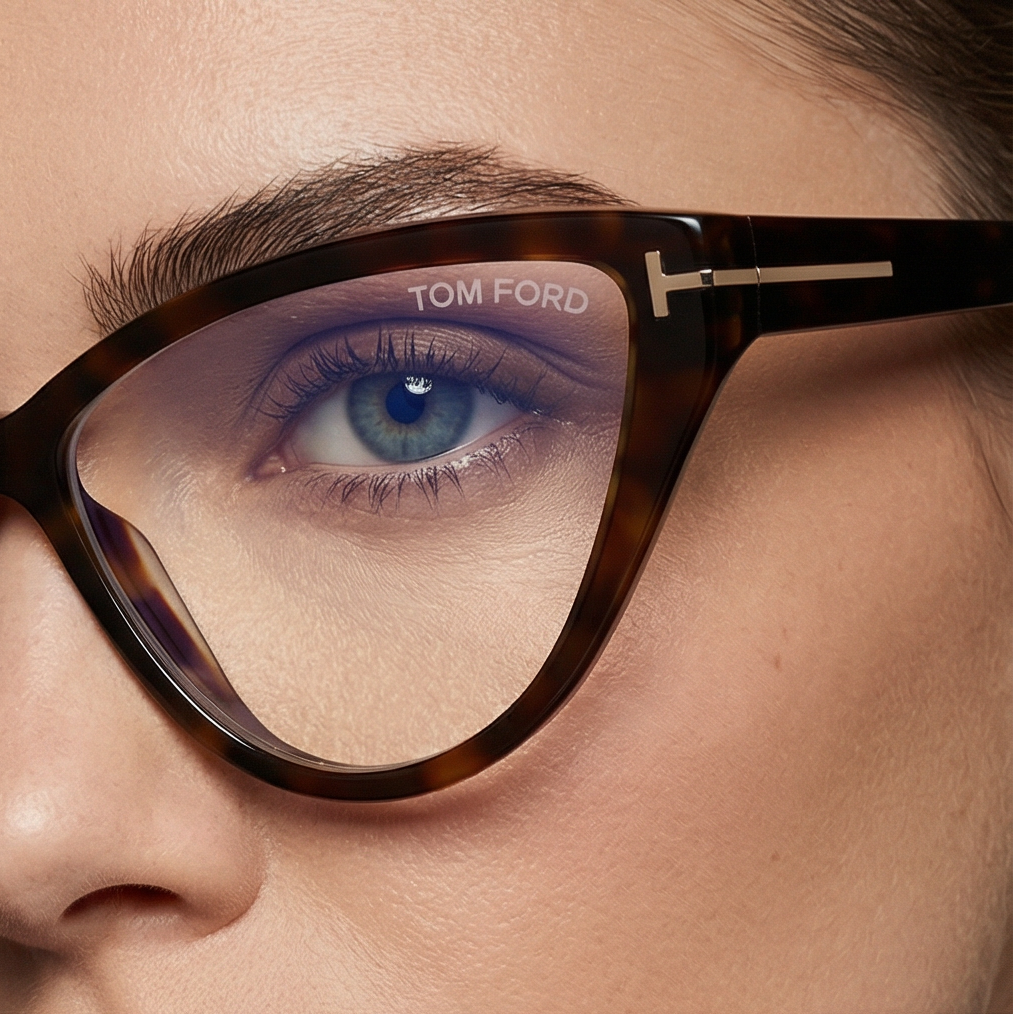 Tom Ford Eyeglasses Tom Ford Glasses Frames FT5729-B 052 56mm Women Brown Cat Eye Blue Light Block Eyeglasses Eyewear designer