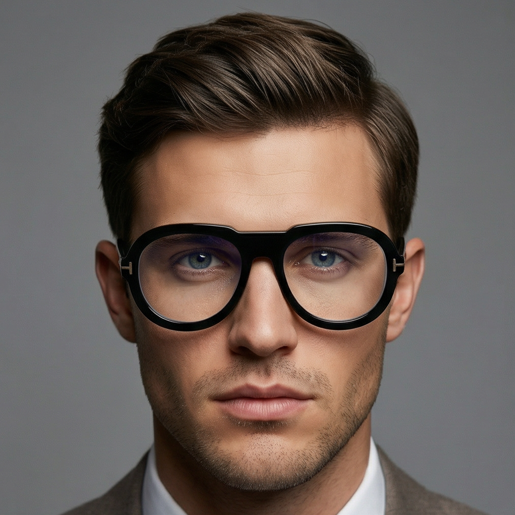 Tom Ford Eyeglasses Tom Ford Glasses Frames FT5756-B 001 53mm Men Black Pilot Blue Light Block Eyeglasses Eyewear designer