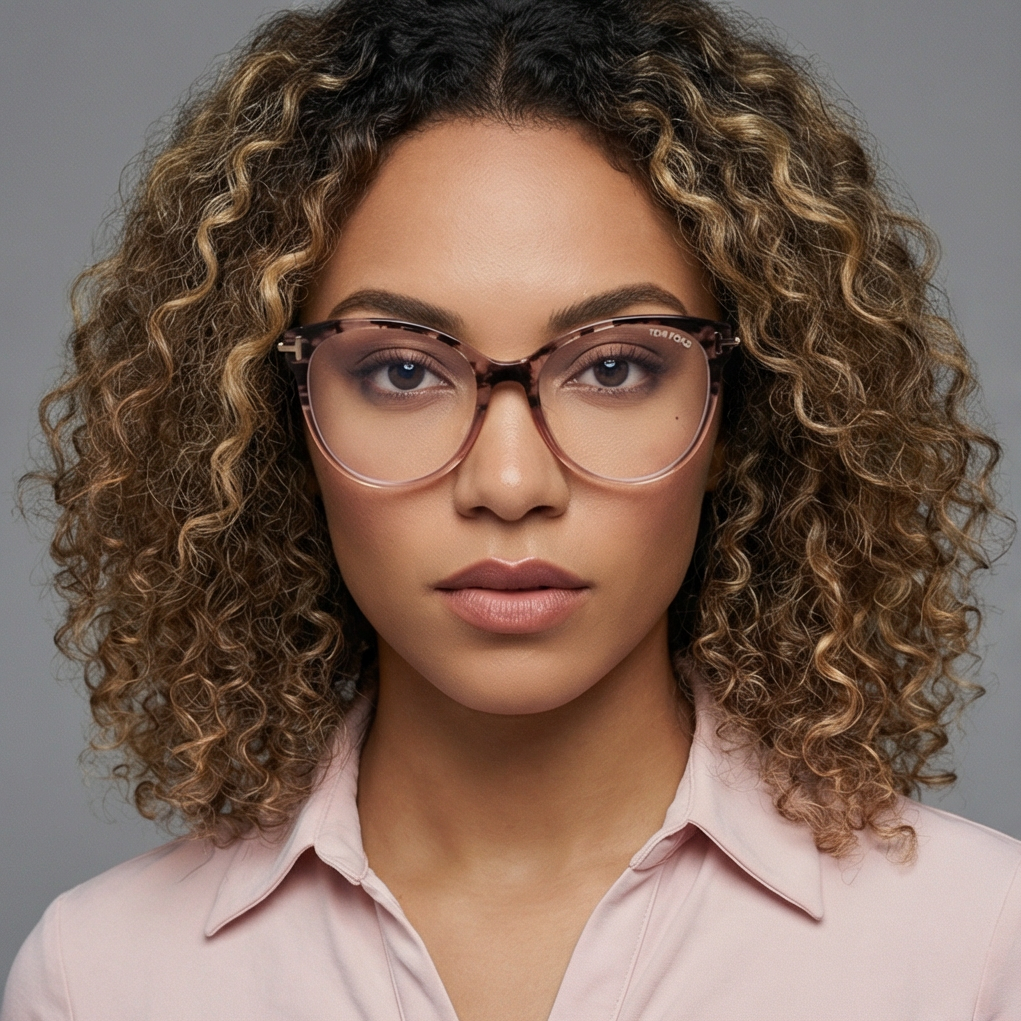 Tom Ford Eyeglasses Tom Ford Glasses Frames FT5770-B 055 54mm Women Brown Round Blue Light Blocker Eyeglasses Eyewear designer