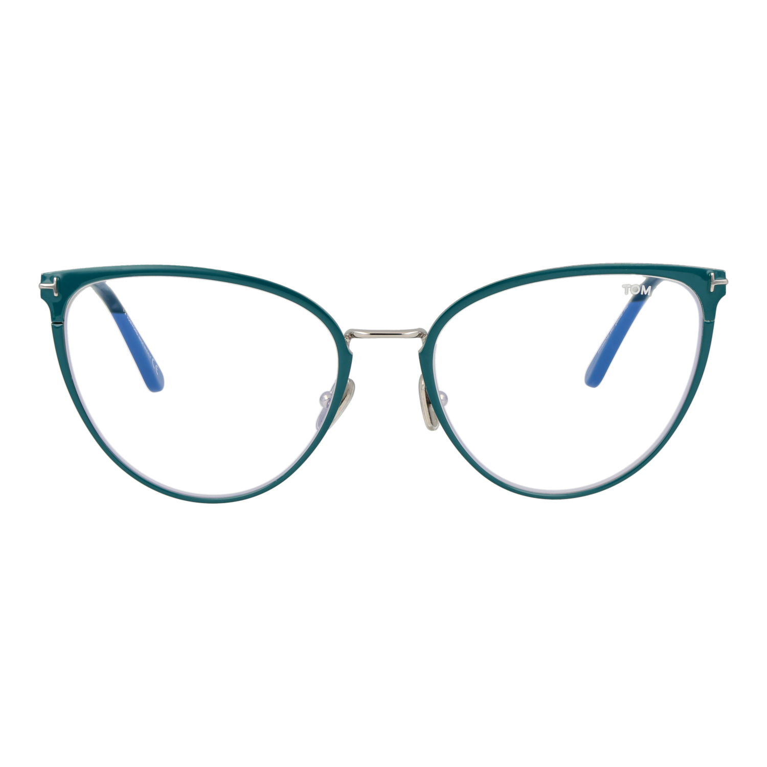 Tom Ford Eyeglasses Tom Ford Glasses Frames FT5840-B 087 56mm Blue Light Block - Women Turquoise Cat Eye Full-Rim Eyeglasses Eyewear UK USA Australia