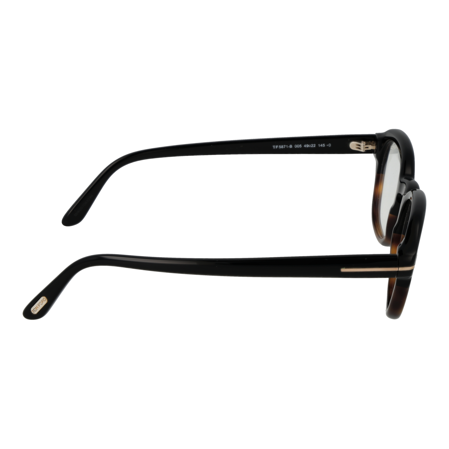 Tom Ford Frames with Blue-Filter Lenses Tom Ford Glasses Frames FT5871-B 005 49mm Men's Glossy Dark Brown Round Eyeglasses Eyewear designer