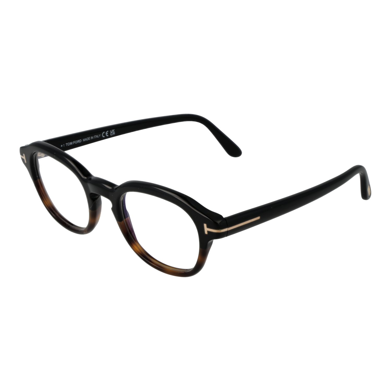 Tom Ford Frames with Blue-Filter Lenses Tom Ford Glasses Frames FT5871-B 005 49mm Men's Glossy Dark Brown Round Eyeglasses Eyewear designer