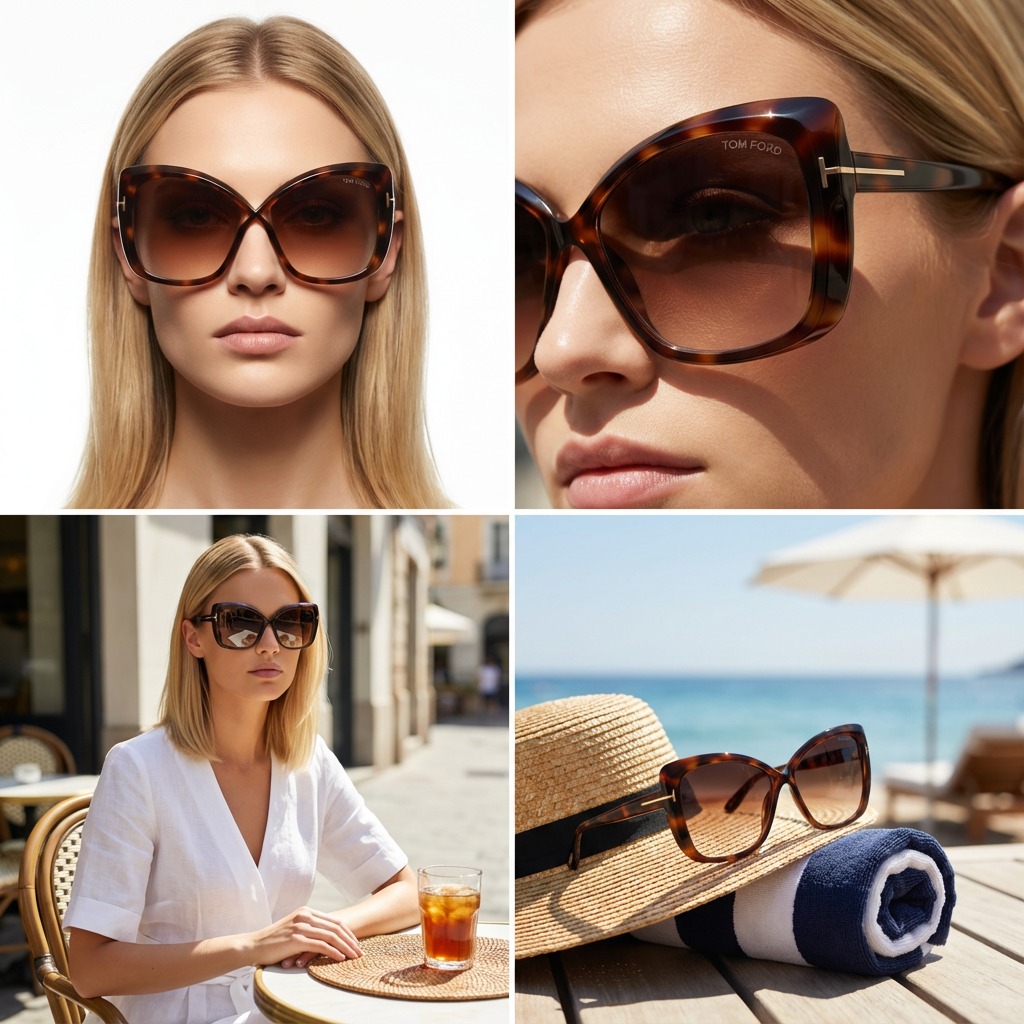 Tom Ford Sunglasses Tom Ford Sunglasses Brown Butterfly Gradient Women Full Rim FT0943 53F 63mm Eyeglasses Eyewear designer