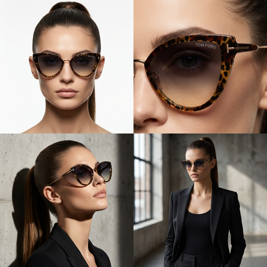 Tom Ford Sunglasses Tom Ford Sunglasses Brown Cat Eye Yellow Gradient FT0868 52B Anjelica-02 57mm Eyeglasses Eyewear designer