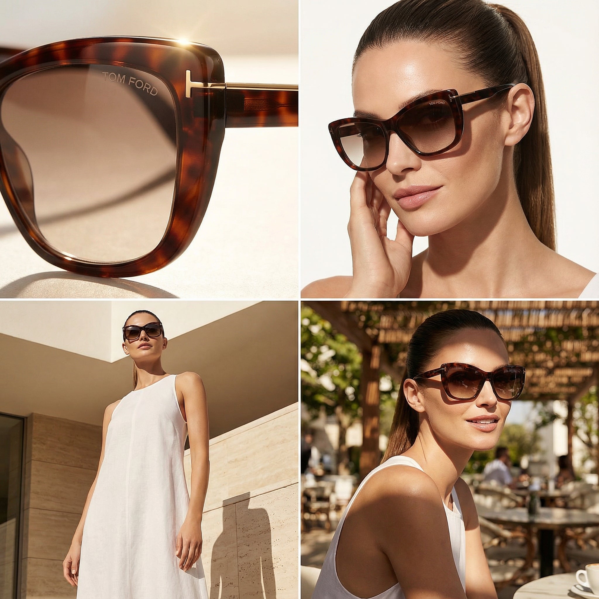 Tom Ford Sunglasses Tom Ford Sunglasses FT0434 52K Brown Tortoiseshell Cat Eye Gradient Women 58mm Eyeglasses Eyewear designer