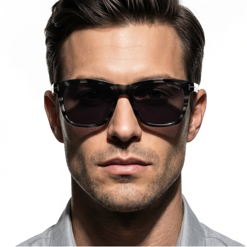 Tom Ford Sunglasses Tom Ford Sunglasses FT0595 20A Grey Rectangular Mirrored Full Rim Men 55mm Eyeglasses Eyewear designer