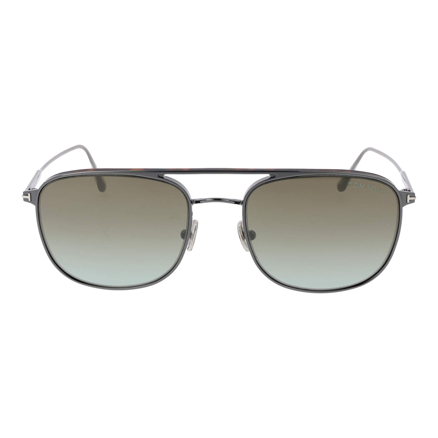 Tom Ford Sunglasses Tom Ford Sunglasses FT0827 12Q Silver Pilot-Aviator Mirrored Gradient Green 56mm Eyeglasses Eyewear designer