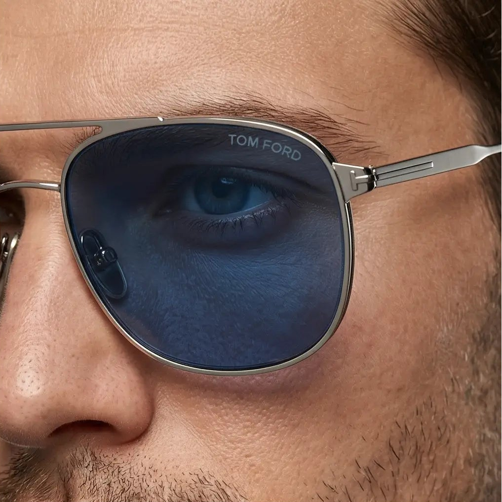 Tom Ford Sunglasses Tom Ford Sunglasses FT0827 14V Silver pilot-Aviator Blue Lens 56mm Eyeglasses Eyewear designer