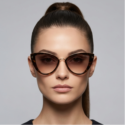 Tom Ford Sunglasses Tom Ford Sunglasses FT0868 52F Anjelica-02 Brown Havana Cat Eye Green 57mm Eyeglasses Eyewear designer