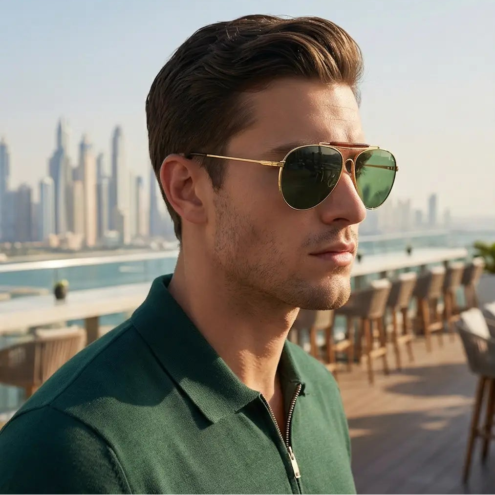 Tom Ford Sunglasses Tom Ford Sunglasses FT0995 30N Gold Pilot Aviator Green Lens 59mm Eyeglasses Eyewear designer