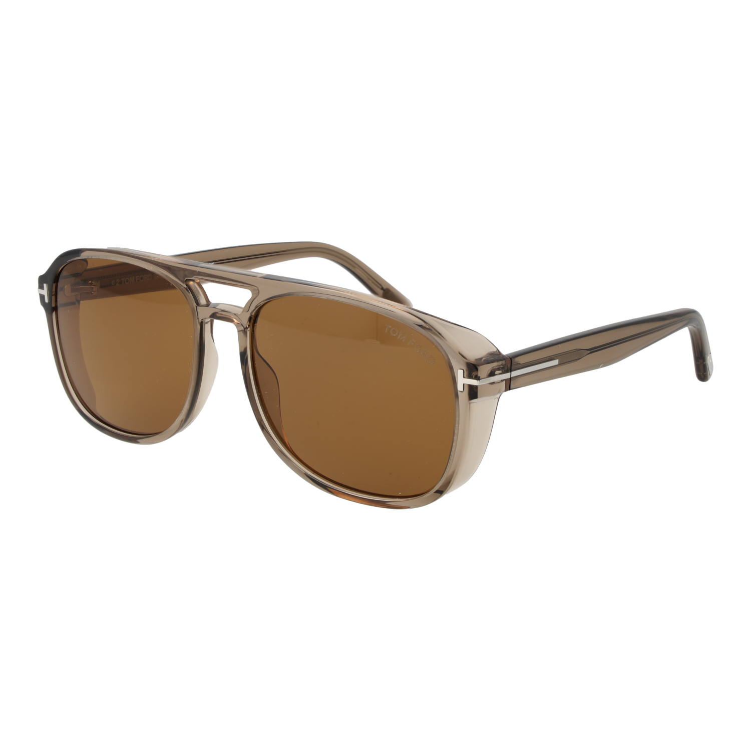 Tom Ford Sunglasses Tom Ford Sunglasses FT1022 45E Brown Transparent Aviator Brown Tinted 58mm Eyeglasses Eyewear designer