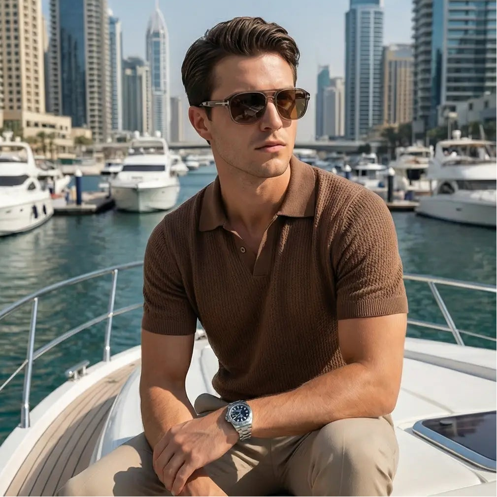 Tom Ford Sunglasses Tom Ford Sunglasses FT1022 45E Brown Transparent Aviator Brown Tinted 58mm Eyeglasses Eyewear designer