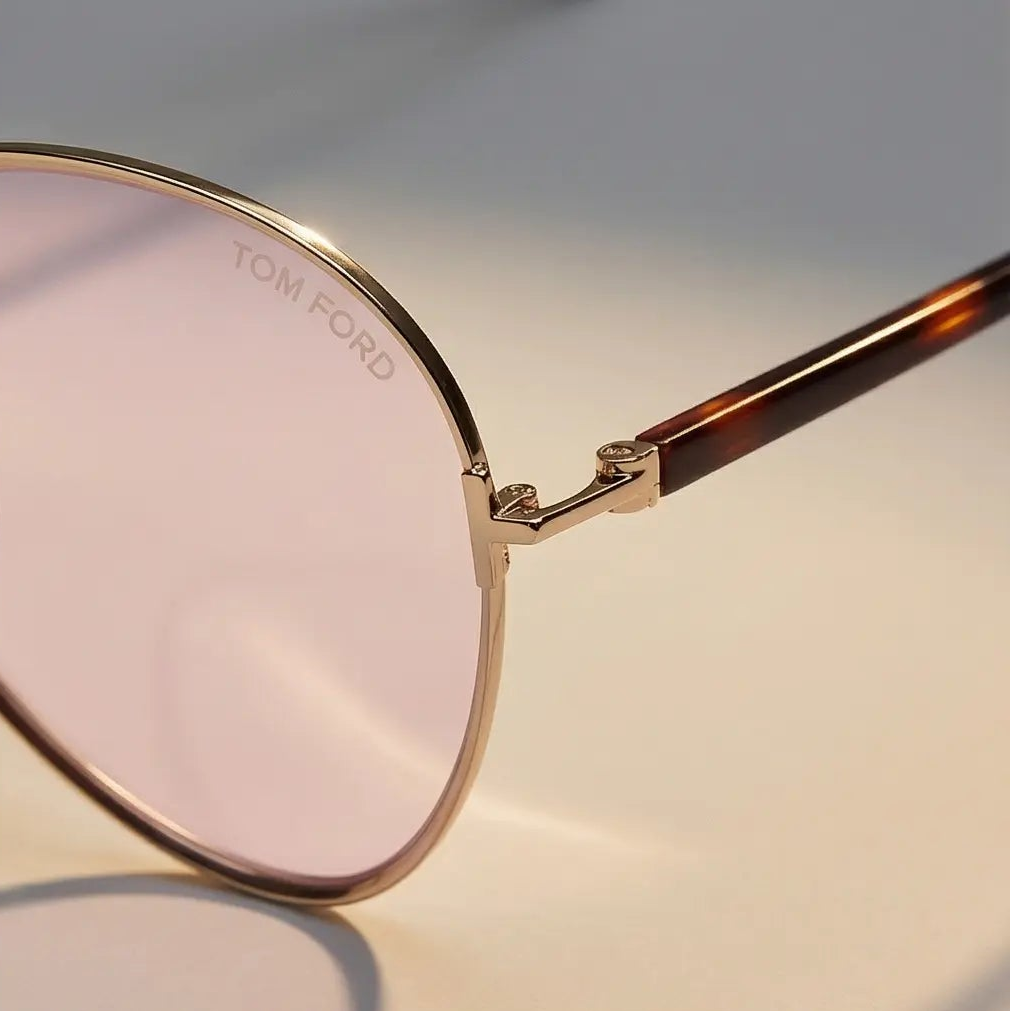 Tom Ford Sunglasses Tom Ford Sunglasses FT1028 32Z Gold Aviator Oversized Mirrored Purple 59mm Eyeglasses Eyewear designer