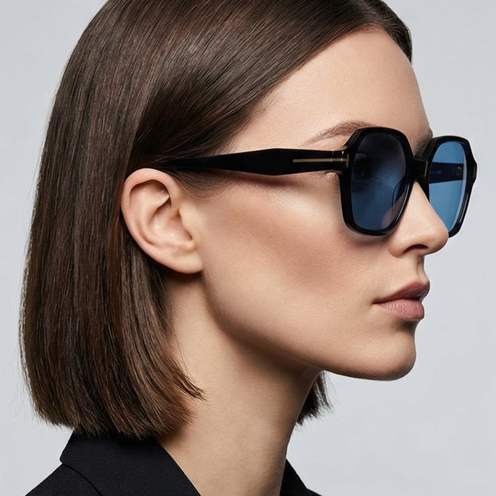 Tom Ford Sunglasses Tom Ford Sunglasses FT1032 01A Black Square Blue Lens Women’s Full Rim 56mm Eyeglasses Eyewear designer