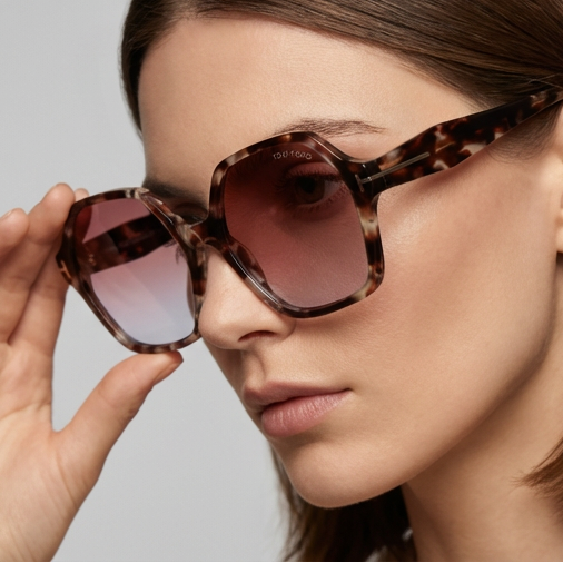 Tom Ford Sunglasses Tom Ford Sunglasses FT1032 55Z Brown Rectangle Rose Gradient Women 56mm Eyeglasses Eyewear designer