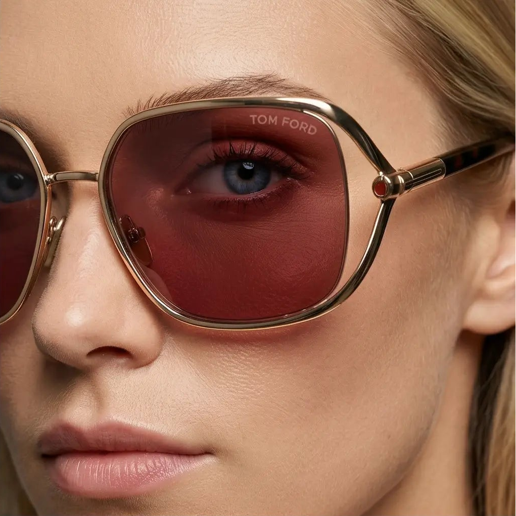 Tom Ford Sunglasses Tom Ford Sunglasses FT1092 28U Rose Gold Purple Butterfly Half Rim 60mm Women Eyeglasses Eyewear designer