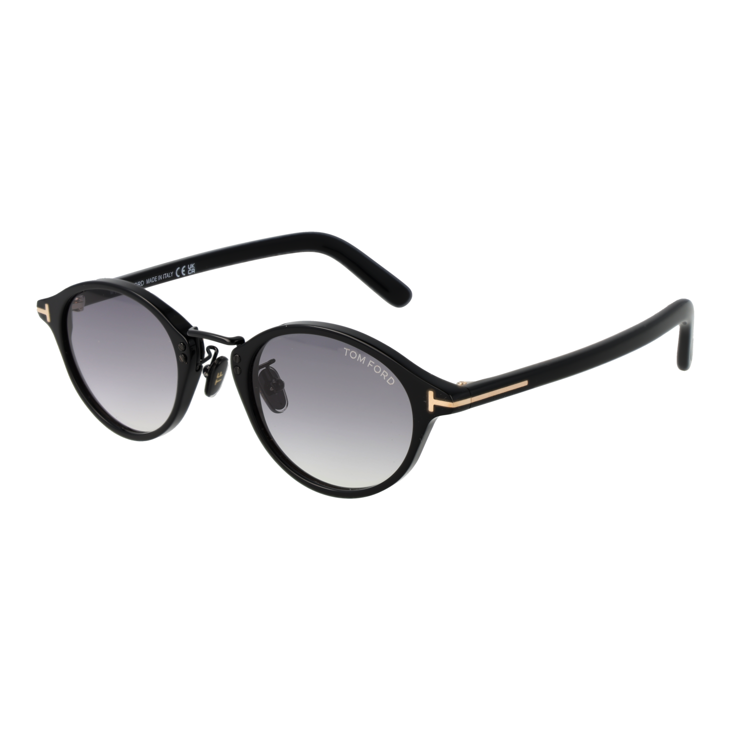 Tom Ford Sunglasses Tom Ford Sunglasses Men Black Round Gradient Grey FT1050-D 01B 49mm Eyeglasses Eyewear designer
