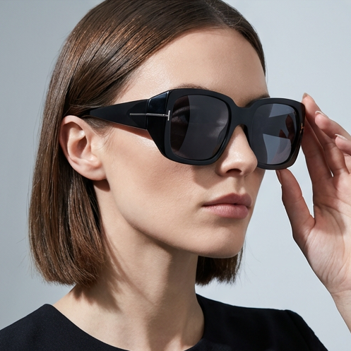 Tom Ford Sunglasses Tom Ford Sunglasses Women Black Rectangular Grey Tinted RYDER-02 FT1035-N 01A 51mm Eyeglasses Eyewear designer