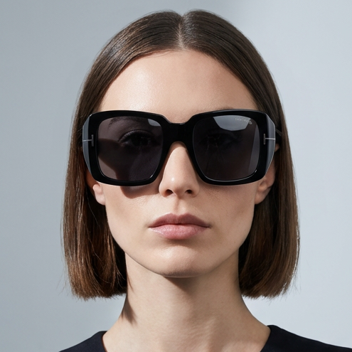 Tom Ford Sunglasses Tom Ford Sunglasses Women Black Rectangular Grey Tinted RYDER-02 FT1035-N 01A 51mm Eyeglasses Eyewear designer