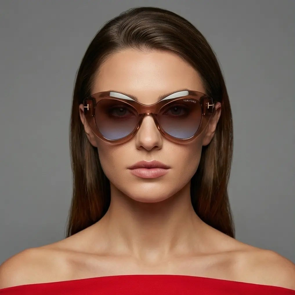 Tom Ford Sunglasses Tom Ford Sunglasses Women Brown Butterfly Mirrored FT1084 48F 52mm Blue Control Eyeglasses Eyewear designer