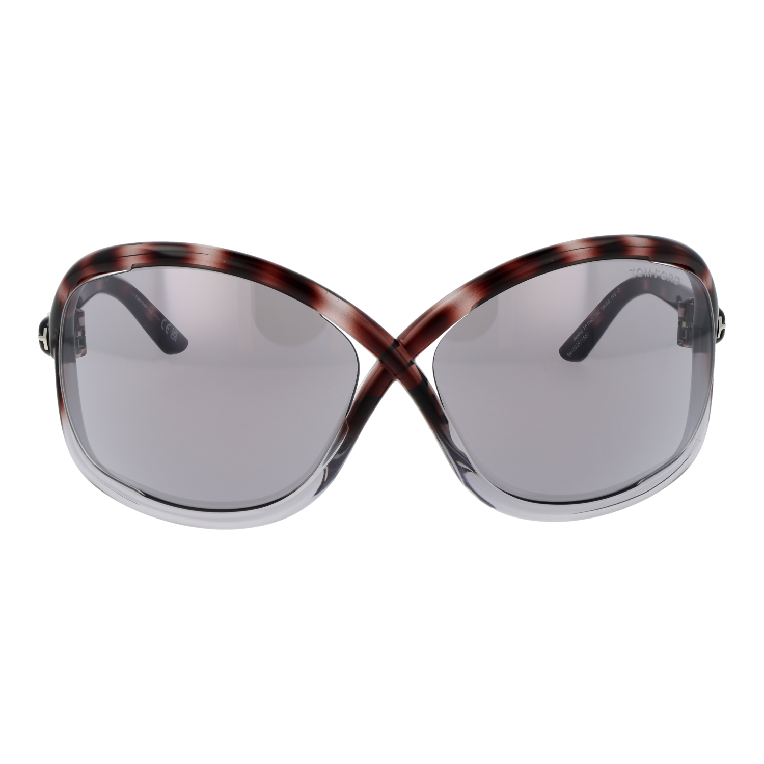 Tom Ford Sunglasses Tom Ford Sunglasses Women Brown Butterfly Mirrored Half Rim FT1068 55C 68mm Eyeglasses Eyewear designer