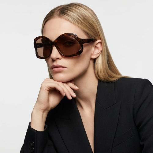 Tom Ford Sunglasses Tom Ford Sunglasses Women Brown Butterfly Oversized FT0903 52E 68mm Cheyenne Eyeglasses Eyewear designer