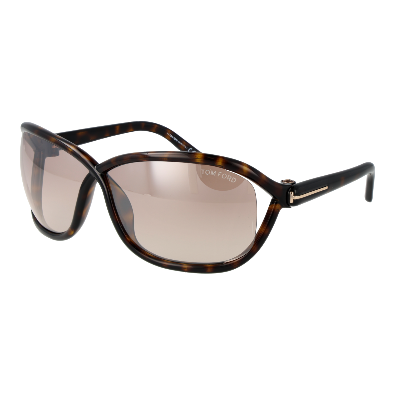 Tom Ford Sunglasses Tom Ford Sunglasses Women Brown Rectangular Mirrored Half Rim FT1069 52G 68mm Eyeglasses Eyewear designer