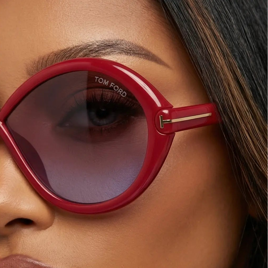 Tom Ford Sunglasses Tom Ford Sunglasses Women Purple Oval Mirrored Gradient FT1070 75Y 68mm Eyeglasses Eyewear designer