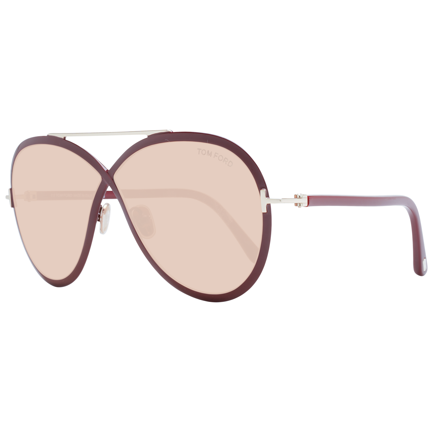 Tom Ford Sunglasses Tom Ford Sunglasses Women's Burgundy Metal Pilot-Aviator FT1007 69E 65mm Rickie Eyeglasses Eyewear designer