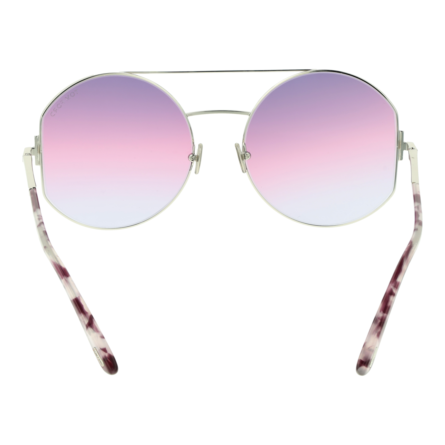 Tom Ford Sunglasses Tom Ford Sunglasses Women's Silver Round Metal Purple Gradient FT0782 16Y 60mm Eyeglasses Eyewear designer