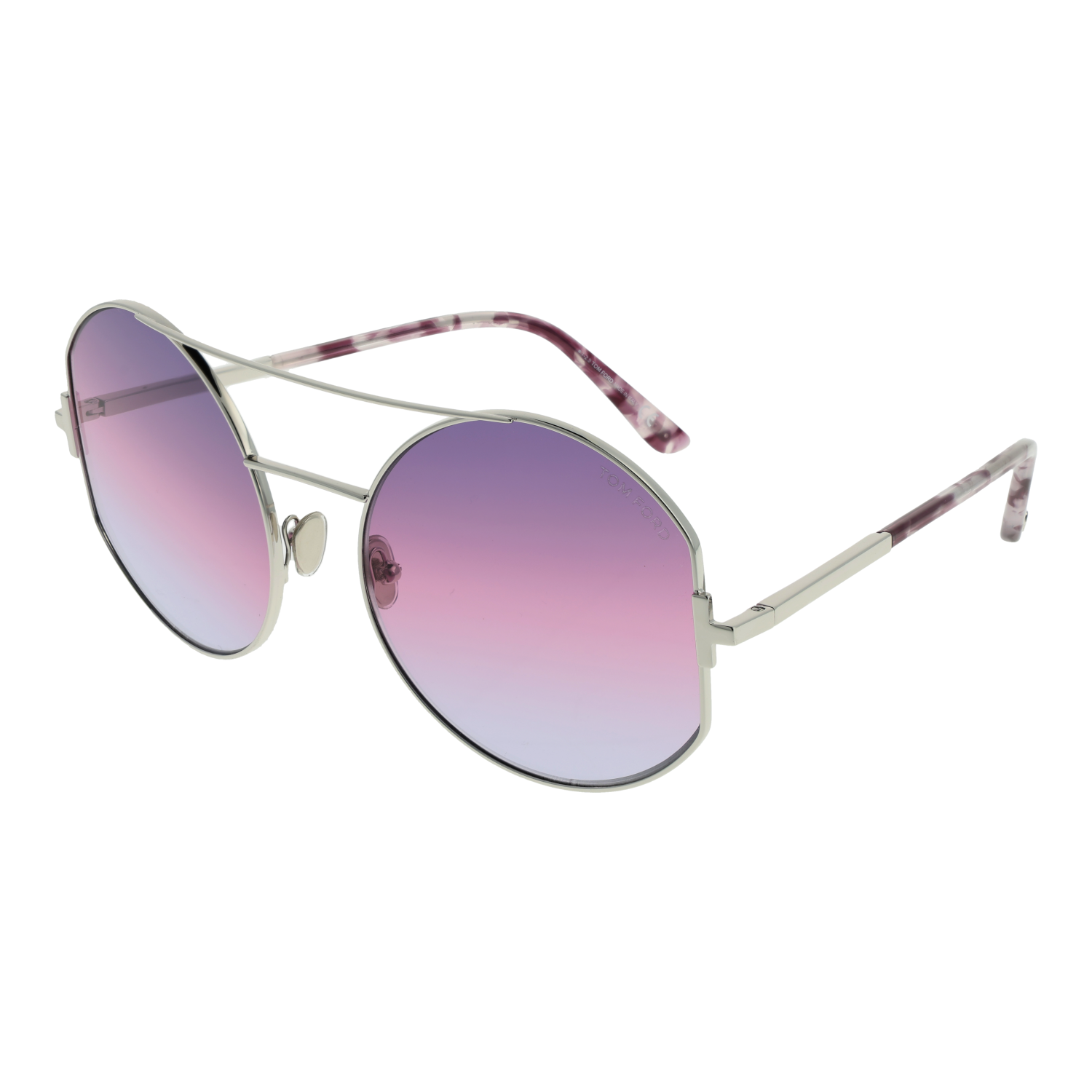 Tom Ford Sunglasses Tom Ford Sunglasses Women's Silver Round Metal Purple Gradient FT0782 16Y 60mm Eyeglasses Eyewear designer