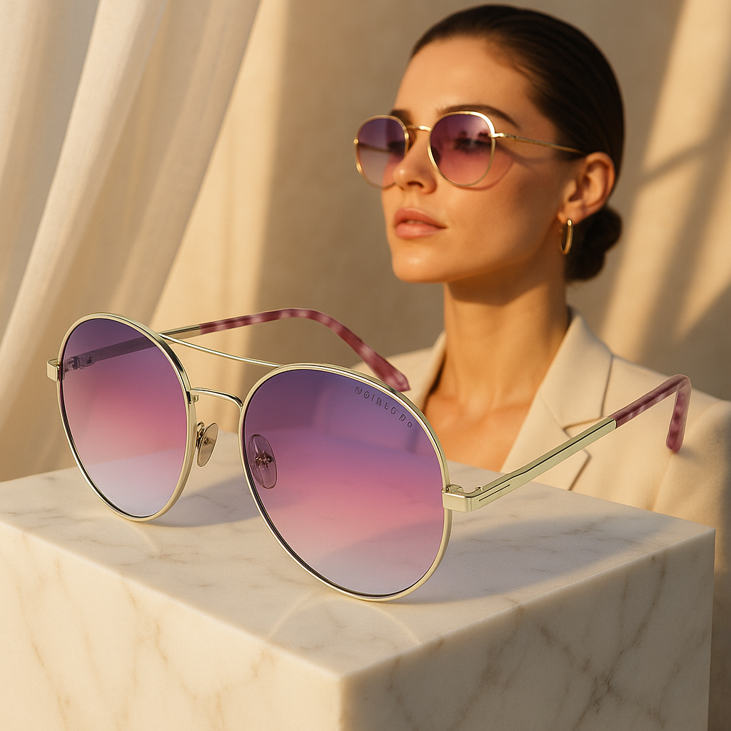 Tom Ford Sunglasses Tom Ford Sunglasses Women's Silver Round Metal Purple Gradient FT0782 16Y 60mm Eyeglasses Eyewear designer