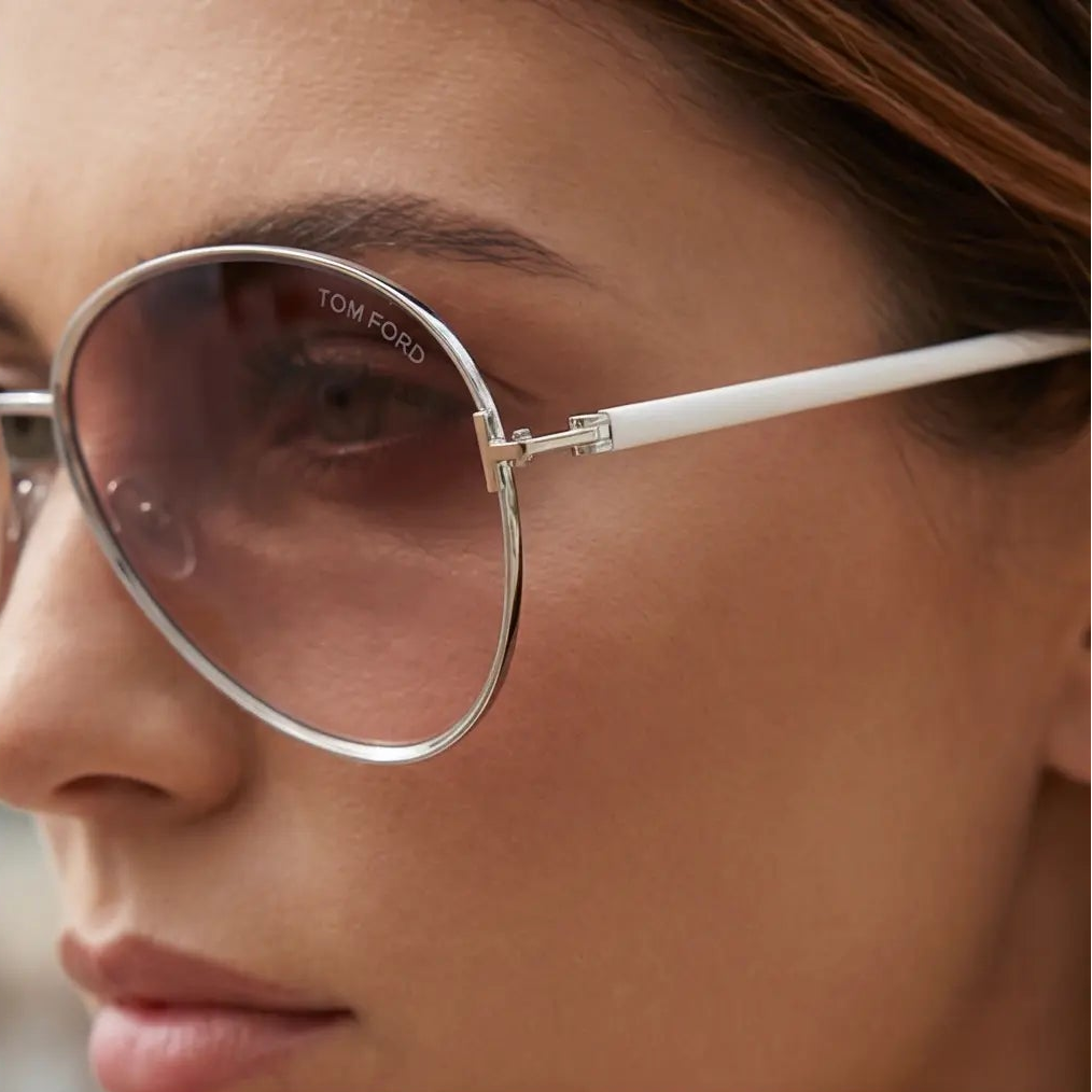 Tom Ford Sunglasses Tom Ford Sunglasses Women Silver Pilot-Aviator Brown Mirrored Gradient FT1028 16G 59mm Eyeglasses Eyewear designer