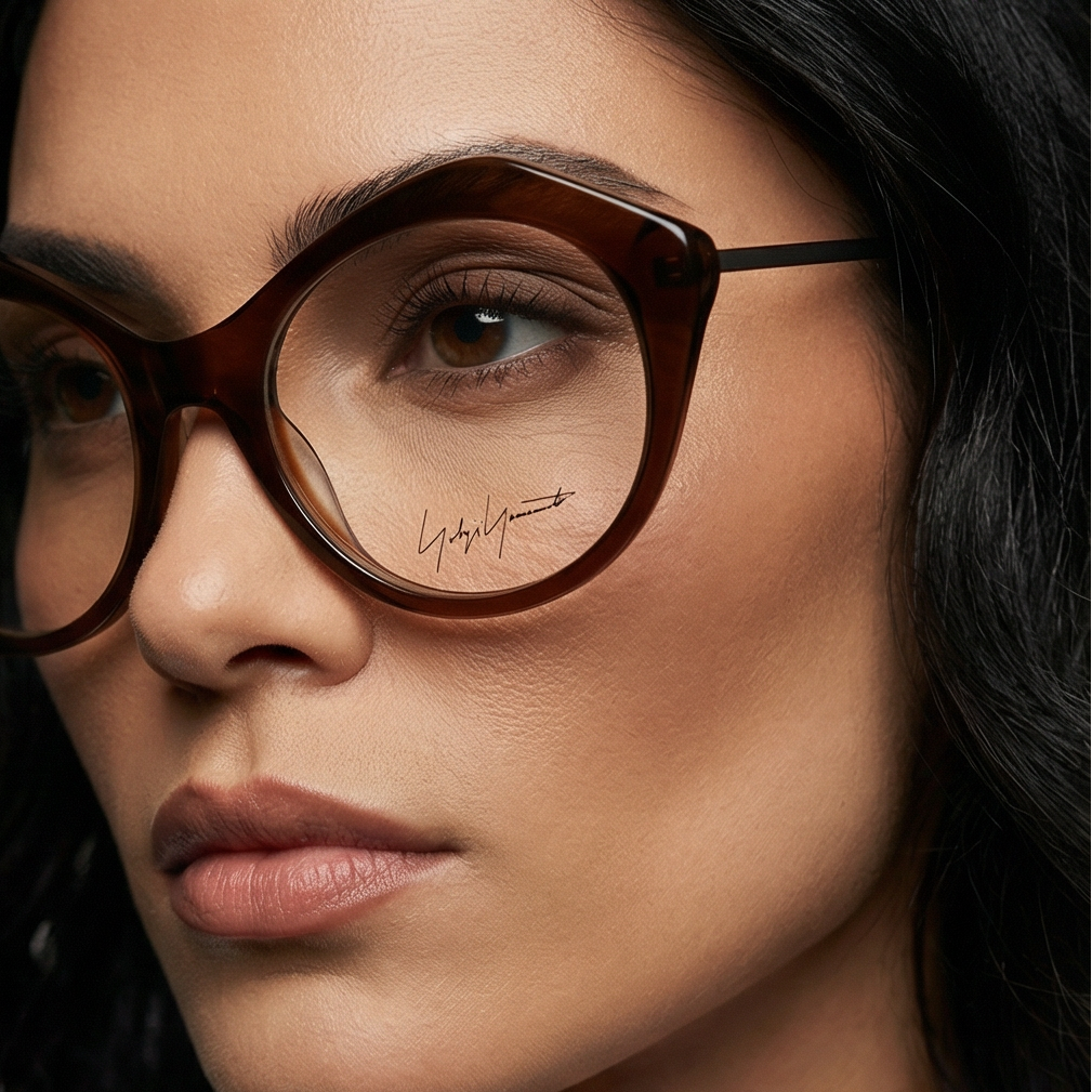 Yohji Yamamoto Eyeglasses Yohji Yamamoto Eyeglasses Brown Round Frames YY1004 118 51mm Eyeglasses Eyewear designer