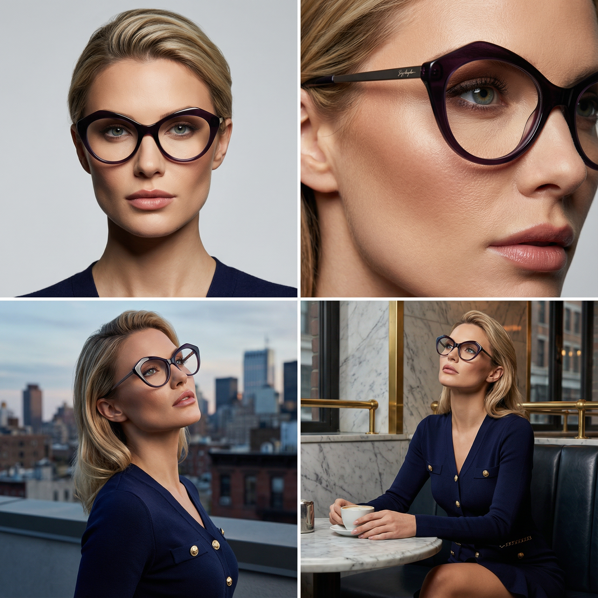 Yohji Yamamoto Eyeglasses Yohji Yamamoto Eyeglasses Women Purple Round Frames YY1004 717 51 Eyeglasses Eyewear designer