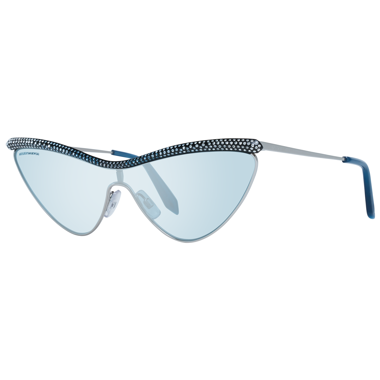 Atelier Swarovski Sunglasses Women’s Silver Metal Cat-Eye Blue SK0239-P 00 16W