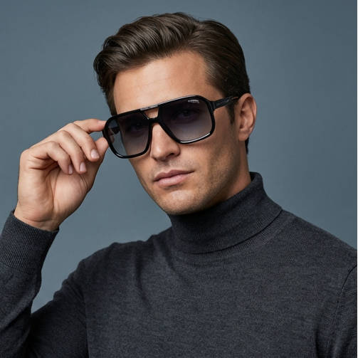 Carrera Sunglasses VICTORY C 01/S 807WJ Men Black Pilot-Aviator Full Rim Grey Polarized 60mm Carrera